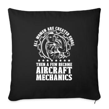 Mécanicien d’aéronefs - Housse de coussin décorative 45 x 45 cm - noir - Devant