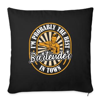 Bartender Bartender Funny - Sofa pillowcase 17,3'' x 17,3'' (45 x 45 cm) - black - Front