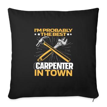 Carpenter Carpenter Carpenter Hammer - Sofa pillowcase 17,3'' x 17,3'' (45 x 45 cm) - black - Front