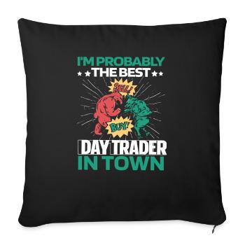 Day Trading Day Trader Taureau Ours - Housse de coussin décorative 45 x 45 cm - noir - Devant