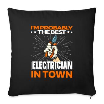 Électricien Technicien en électronique pinces - Housse de coussin décorative 45 x 45 cm - noir - Devant