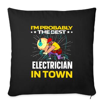 Electrician Electronics Technician Electricity - Sofa pillowcase 17,3'' x 17,3'' (45 x 45 cm) - black - Front