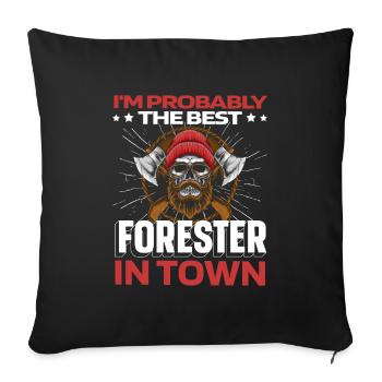 Woodcutter Forestry worker Lumberjack Skull - Sofa pillowcase 17,3'' x 17,3'' (45 x 45 cm) - black - Front