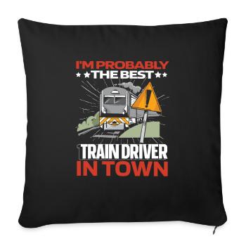 Train driver Lustig - Sofa pillowcase 17,3'' x 17,3'' (45 x 45 cm) - black - Front