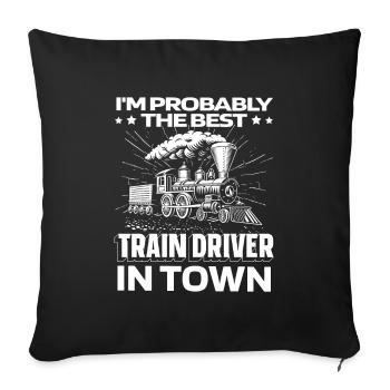 Train driver Lustig - Sofa pillowcase 17,3'' x 17,3'' (45 x 45 cm) - black - Front