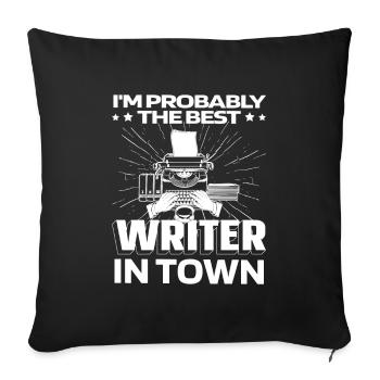 Écrivain Auteur Machine à écrire - Housse de coussin décorative 45 x 45 cm - noir - Devant