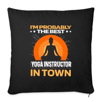Yoga Teacher Yoga Instructor Sunny - Sofa pillowcase 17,3'' x 17,3'' (45 x 45 cm) - black - Front