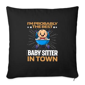 Babysitter Witzig - Sofakissenbezug 45 x 45 cm - Schwarz - Vorne