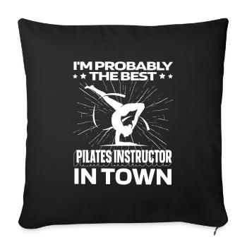 Pilates Pilates Teacher Funny - Sofa pillowcase 17,3'' x 17,3'' (45 x 45 cm) - black - Front