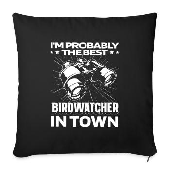Jumelles ornithologiques - Housse de coussin décorative 45 x 45 cm - noir - Devant