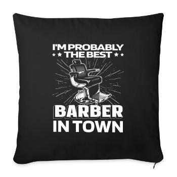 Barber Barbershop Chair - Sofa pillowcase 17,3'' x 17,3'' (45 x 45 cm) - black - Front