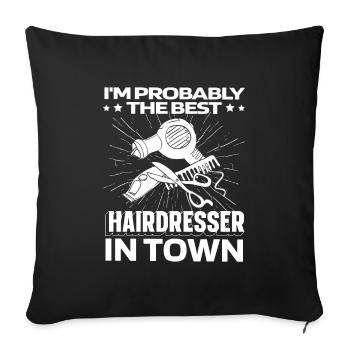 Coiffeur Coiffeur Sèche-cheveux - Housse de coussin décorative 45 x 45 cm - noir - Devant