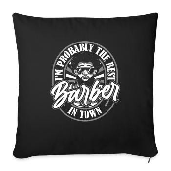 Barber Barbershop Afro - Sofa pillowcase 17,3'' x 17,3'' (45 x 45 cm) - black - Front