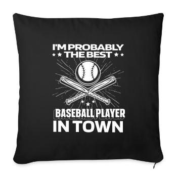 Baseball Funny - Sofa pillowcase 17,3'' x 17,3'' (45 x 45 cm) - black - Front