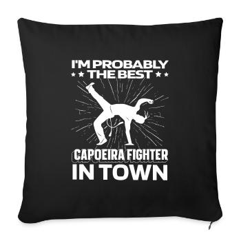 Capoeira Danse Martiale Drôle - Housse de coussin décorative 45 x 45 cm - noir - Devant