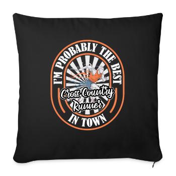 XC Runner Cross Country Running Funny - Sofa pillowcase 17,3'' x 17,3'' (45 x 45 cm) - black - Front