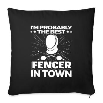 Escrimeur drôle - Housse de coussin décorative 45 x 45 cm - noir - Devant
