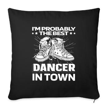 Danseurs dansants drôles - Housse de coussin décorative 45 x 45 cm - noir - Devant