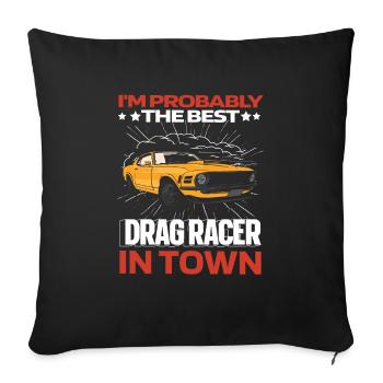 Dragster Drag Race Lustig - Sofakissenbezug 45 x 45 cm - Schwarz - Vorne