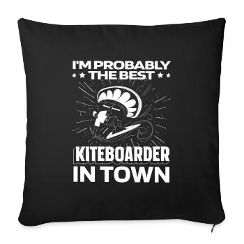 Kitesurfer Kitesurfing Kitesurfing Funny - Sofa pillowcase 17,3'' x 17,3'' (45 x 45 cm) - black - Front