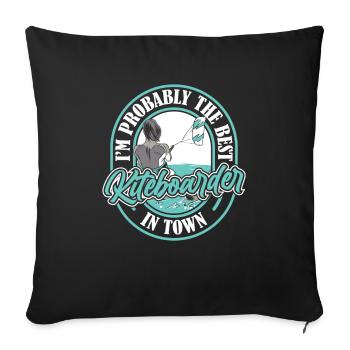 Kitesurfer Kitesurfen Kiten Kitesurf - Housse de coussin décorative 45 x 45 cm - noir - Devant