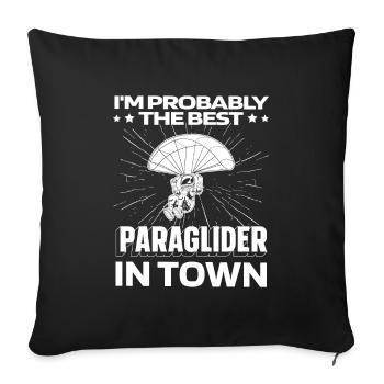 Paragleiter Paragleiten Witzig - Sofakissenbezug 45 x 45 cm - Schwarz - Vorne