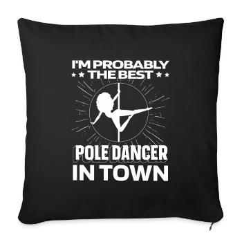 Pole Dancing Drôle - Housse de coussin décorative 45 x 45 cm - noir - Devant
