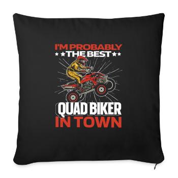 Quad Bike Drôle - Housse de coussin décorative 45 x 45 cm - noir - Devant