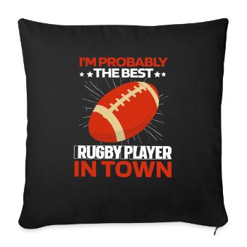 Rugby - Sofa pillowcase 17,3'' x 17,3'' (45 x 45 cm) - black - Front