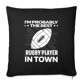 Plaisir du rugby - Housse de coussin décorative 45 x 45 cm - noir - Devant