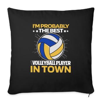 Joueurs de volley-ball - Housse de coussin décorative 45 x 45 cm - noir - Devant