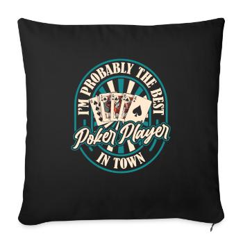 Poker - Sofa pillowcase 17,3'' x 17,3'' (45 x 45 cm) - black - Front