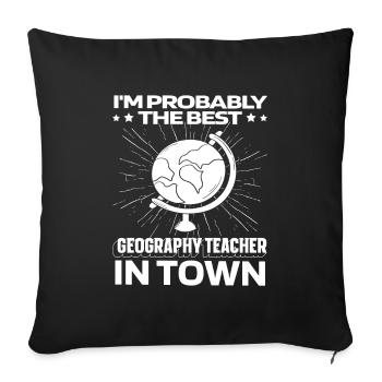 Géographie Géographe Witzig - Housse de coussin décorative 45 x 45 cm - noir - Devant