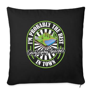 Geography Geographer Lustig - Sofa pillowcase 17,3'' x 17,3'' (45 x 45 cm) - black - Front