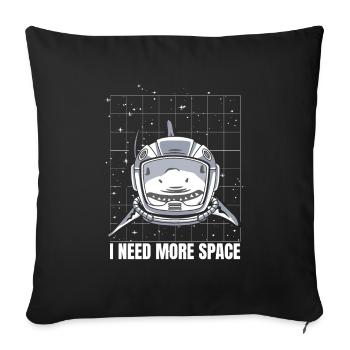 Shark Astronaut J’ai besoin de plus d’espace - Housse de coussin décorative 45 x 45 cm - noir - Devant