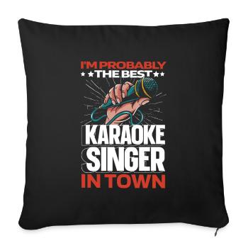 Karaoke Funny - Sofa pillowcase 17,3'' x 17,3'' (45 x 45 cm) - black - Front