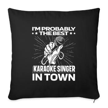 Karaoke Mikrofon - Sofakissenbezug 45 x 45 cm - Schwarz - Vorne