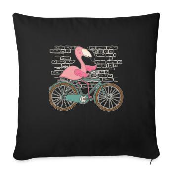Vélo Flamingo - Housse de coussin décorative 45 x 45 cm - noir - Devant