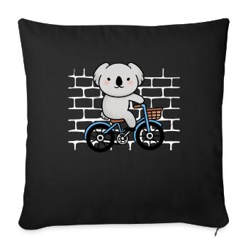 Koala Bear Bike - Sofa pillowcase 17,3'' x 17,3'' (45 x 45 cm) - black - Front