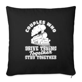Train driver Paar - Sofa pillowcase 17,3'' x 17,3'' (45 x 45 cm) - black - Front