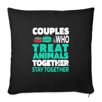Veterinary assistant Veterinary assistant couple - Sofa pillowcase 17,3'' x 17,3'' (45 x 45 cm) - black - Front