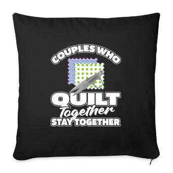 Paire de courtepointes - Housse de coussin décorative 45 x 45 cm - noir - Devant