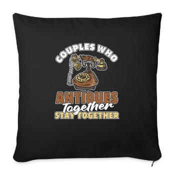 Antiques Antique Dealers Couple - Sofa pillowcase 17,3'' x 17,3'' (45 x 45 cm) - black - Front