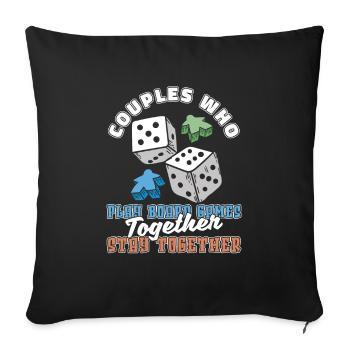Jeu de société Couple de jeux de société - Housse de coussin décorative 45 x 45 cm - noir - Devant