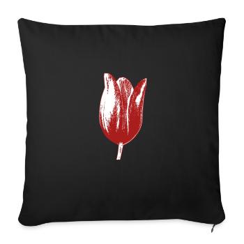 Tulips Tulips - Sofa pillowcase 17,3'' x 17,3'' (45 x 45 cm) - black - Front
