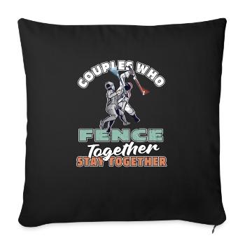 Fencing Fencing Couple - Sofa pillowcase 17,3'' x 17,3'' (45 x 45 cm) - black - Front