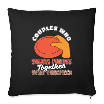 Couple de frisbee - Housse de coussin décorative 45 x 45 cm - noir - Devant