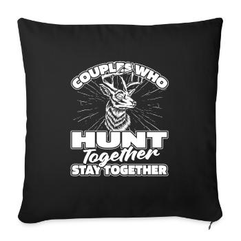 Couple de chasseurs chasseurs - Housse de coussin décorative 45 x 45 cm - noir - Devant