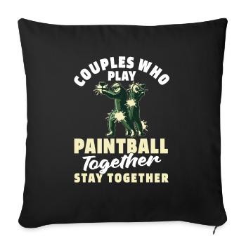 Paintball Couple - Sofa pillowcase 17,3'' x 17,3'' (45 x 45 cm) - black - Front