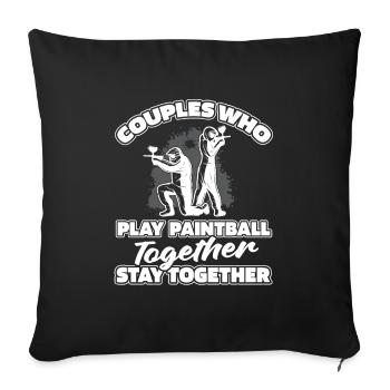 Paintball Couple - Sofa pillowcase 17,3'' x 17,3'' (45 x 45 cm) - black - Front